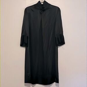 Mauro Grifoni Italian 100% silk ruffle neck dress size euro 42 /  US 6